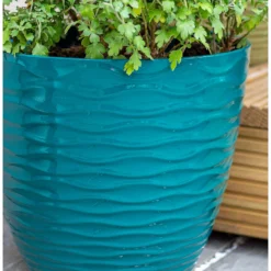 Wave Pot Teal - 33cm 9 Wave Pot Teal - 33cm -Cheap Grove Sanctuary Store 13973618 7925011239947874
