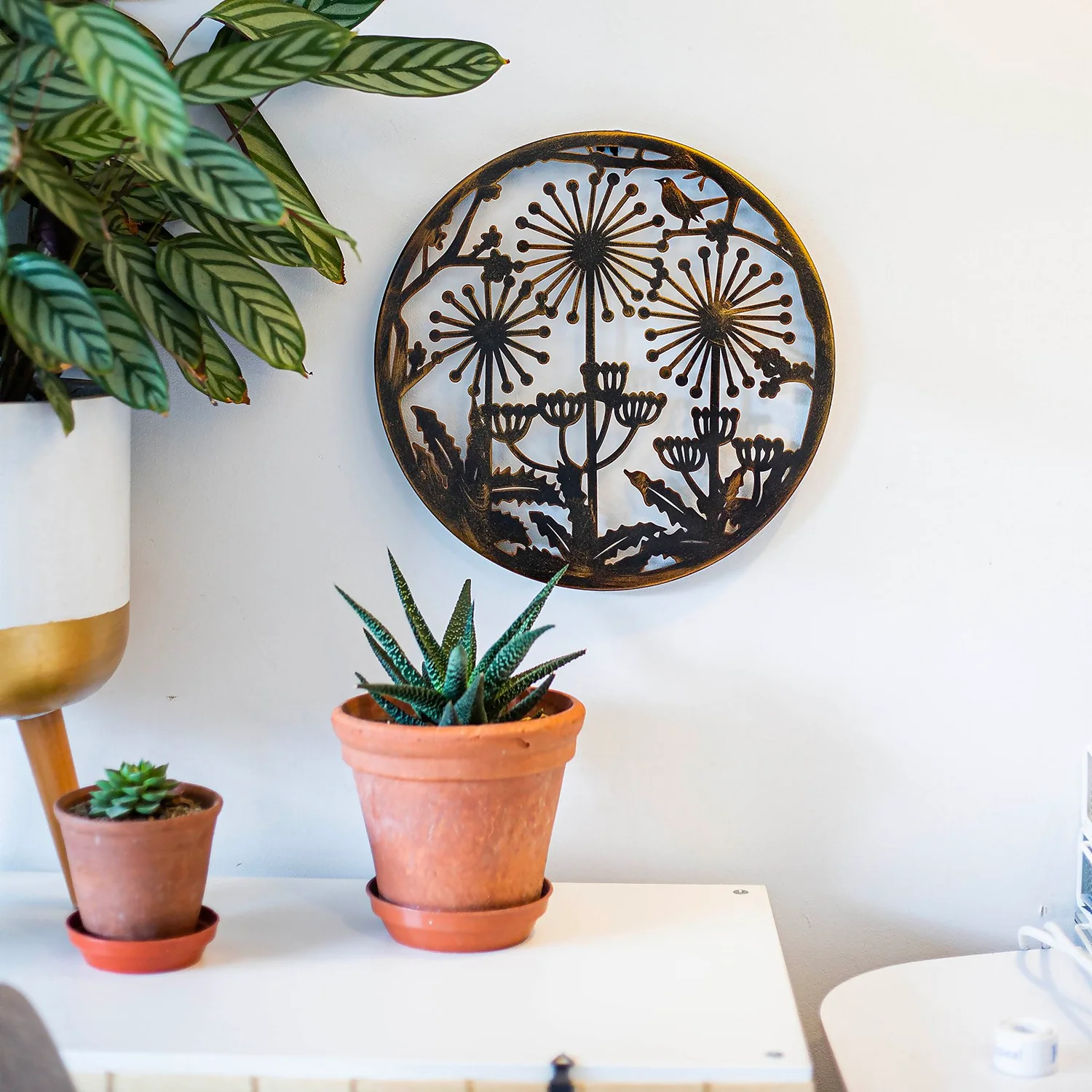 Allium Garden Wall Art 35cm - Antique Bronze 2 Allium Garden Wall Art 35cm - Antique Bronze - Image 2