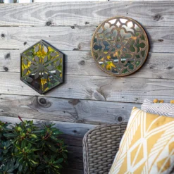 Round Laser Cut Outdoor Mirror 35cm - Bronze -Cheap Grove Sanctuary Store 13981008 1935005835535414