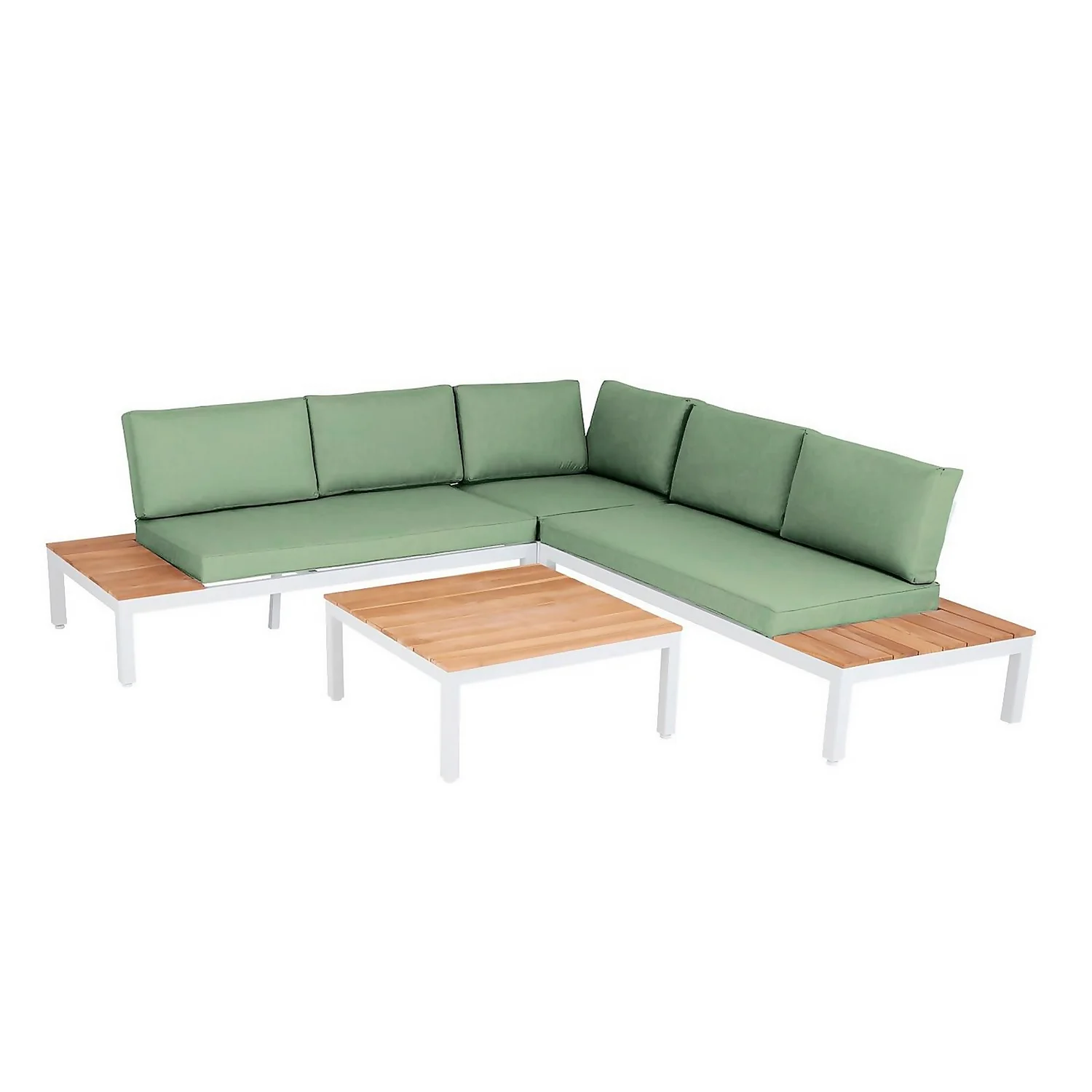 Spirit Metal Garden Corner Sofa Set - Green 2 Spirit Metal Garden Corner Sofa Set - Green - Image 2