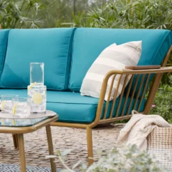 Omari Metal Garden Corner Sofa Set - Teal & Gold 14 Omari Metal Garden Corner Sofa Set - Teal & Gold -Cheap Grove Sanctuary Store 14005699 1825022704410191