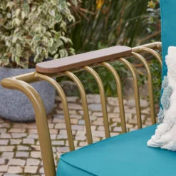 Omari Metal Garden Corner Sofa Set - Teal & Gold 11 Omari Metal Garden Corner Sofa Set - Teal & Gold -Cheap Grove Sanctuary Store 14005699 6155022704468337