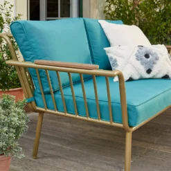 Omari Metal Garden Sofa Set - Teal & Gold 12 Omari Metal Garden Sofa Set - Teal & Gold -Cheap Grove Sanctuary Store 14005703 3075022638036340