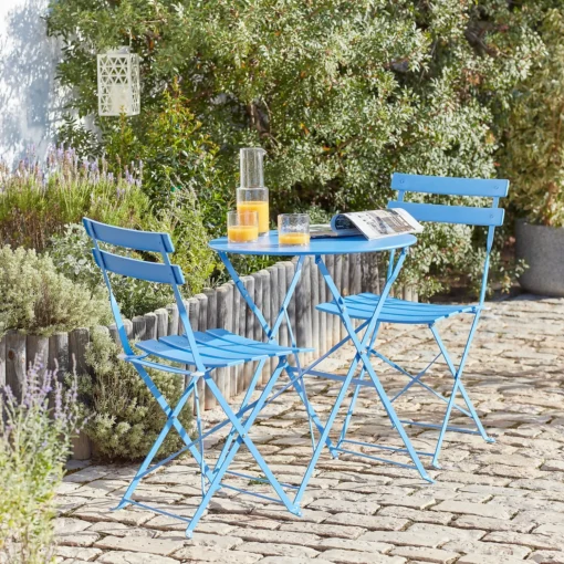 Millie Metal Bistro Set - Blue -Cheap Grove Sanctuary Store 14005783 1605022384336357