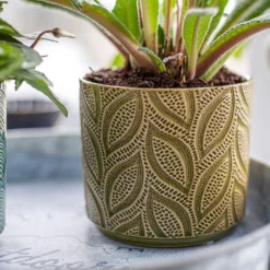 Crackle Leaf Indoor Plant Pot - 12cm -Cheap Grove Sanctuary Store 14197410 1355024191440648