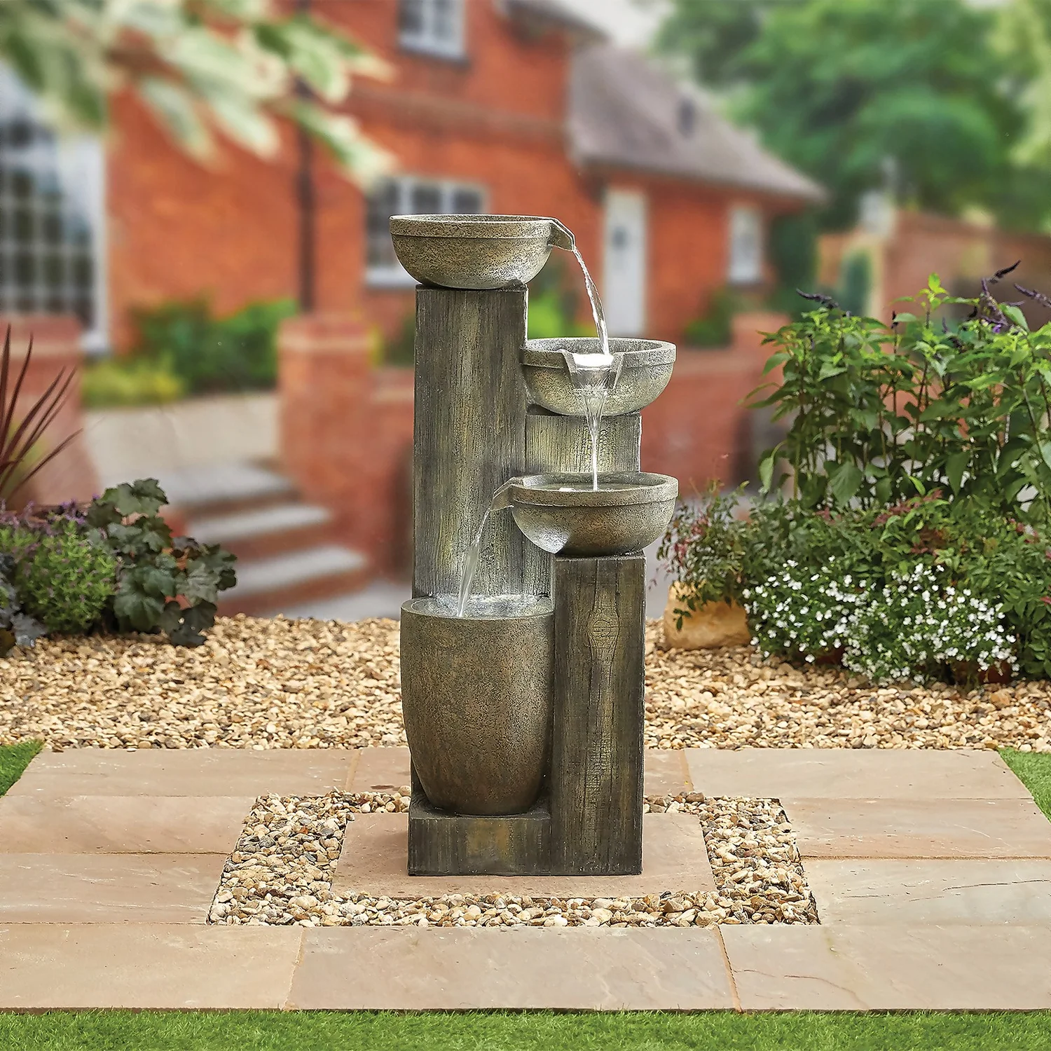 Stylish Fountain Ash Columns Water Feature With LEDs 2 Stylish Fountain Ash Columns Water Feature With LEDs - Image 2
