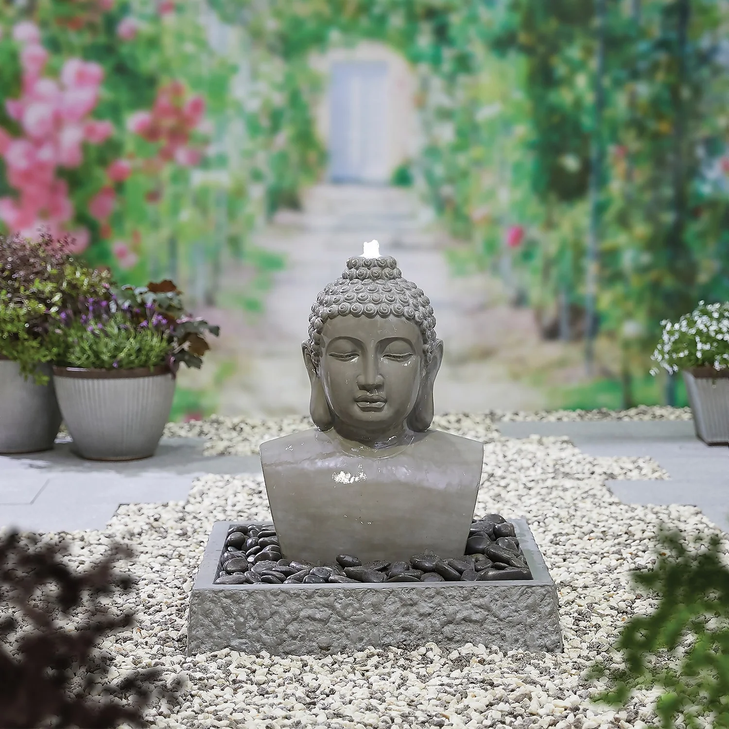 Stylish Fountain Lotus Buddha Water Feature With LEDs 2 Stylish Fountain Lotus Buddha Water Feature With LEDs - Image 2