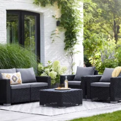 Keter California 4 Seater Outdoor Garden Furniture Lounge Set - Graphite With Grey Cushions 16 Keter California 4 Seater Outdoor Garden Furniture Lounge Set - Graphite With Grey Cushions -Cheap Grove Sanctuary Store 14539591 3115041801816578