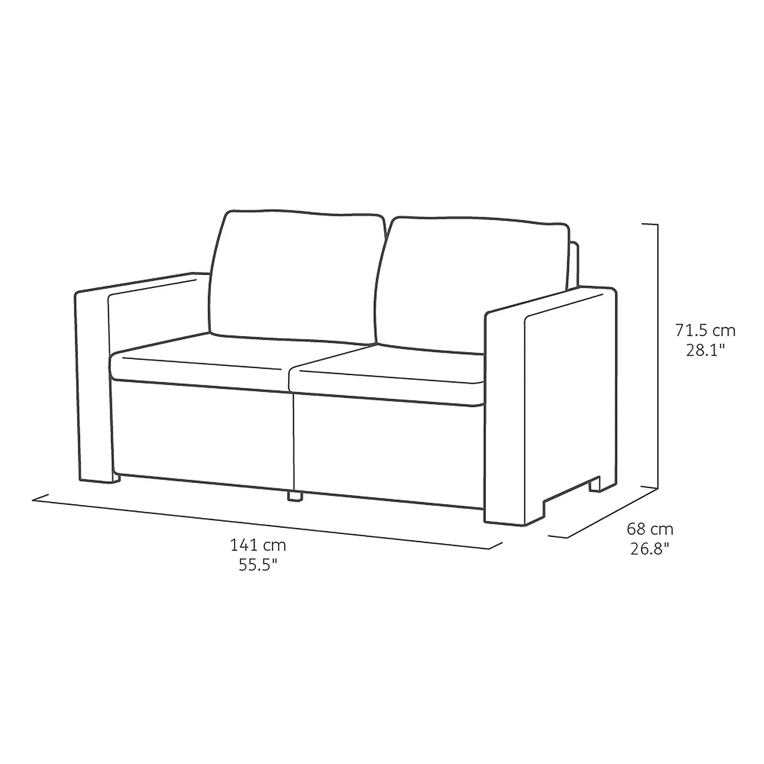 Keter California 4 Seater Outdoor Garden Furniture Lounge Set - Graphite With Grey Cushions 8 Keter California 4 Seater Outdoor Garden Furniture Lounge Set - Graphite With Grey Cushions - Image 8