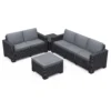 Keter California 5 Seater Outdoor Garden Furniture Lounge Set - Graphite With Grey Cushions