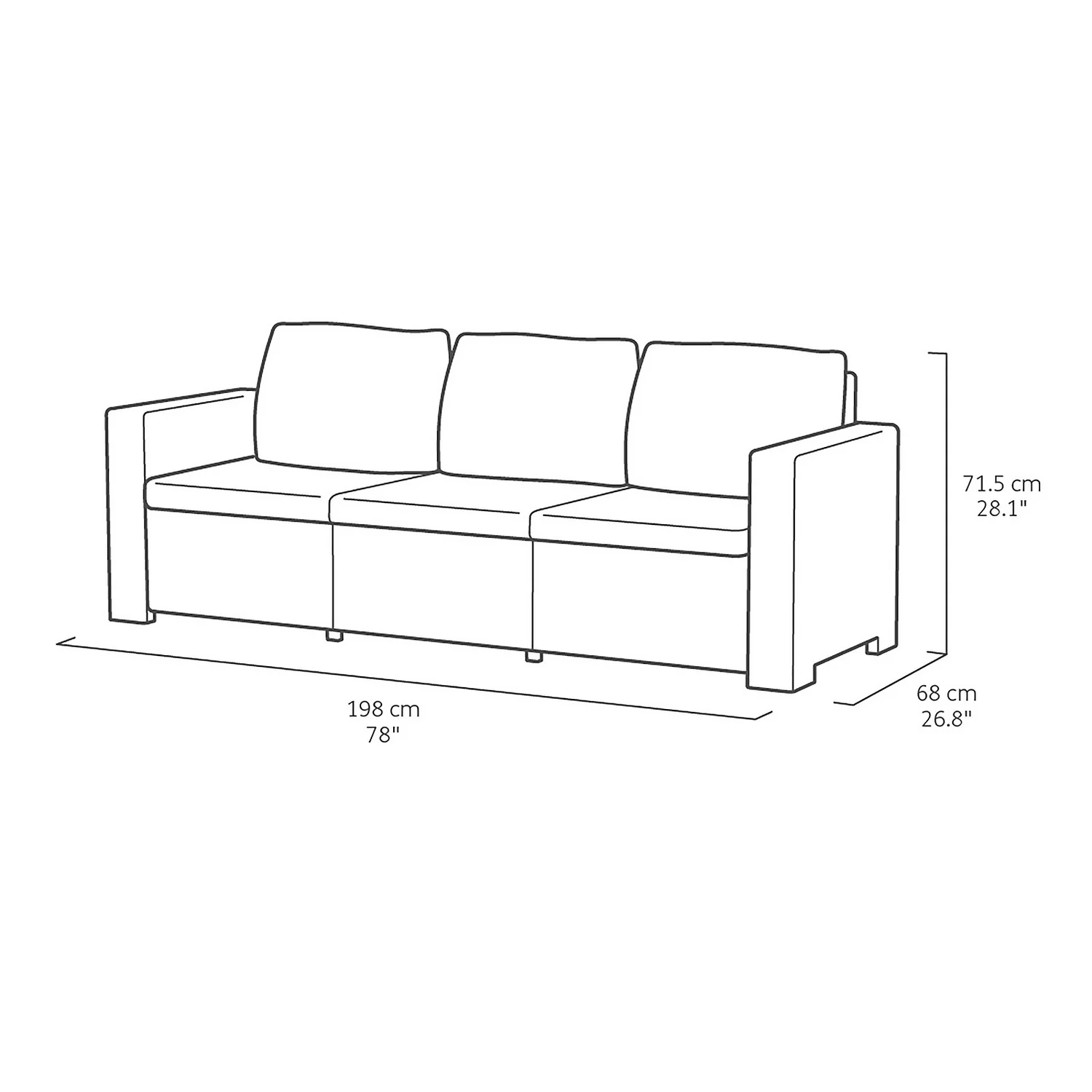 Keter California 4 Seater Outdoor Garden Furniture Chaise Lounge Set - Graphite With Grey Cushions 8 Keter California 4 Seater Outdoor Garden Furniture Chaise Lounge Set - Graphite With Grey Cushions - Image 8